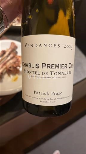 Burgundy Chablis Premier Cru Patrick Piuze Montée de Tonnerre 2023