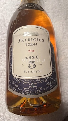 Tokaj Không được chỉ định Patricius Aszú 5 Puttonyos 2016