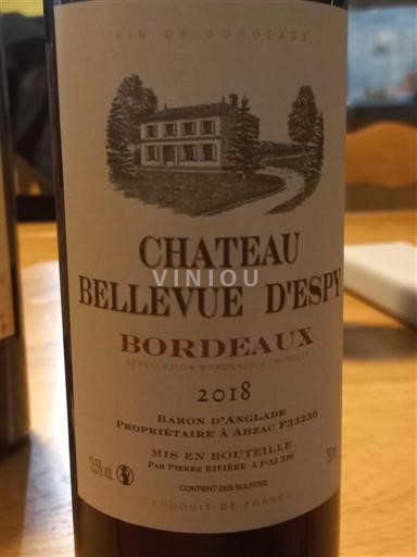 Bordeaux Château Bellevue d'Espy 2018