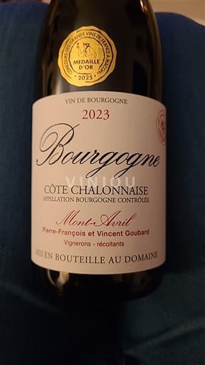 Vini Rouge sec Mont Avril Domaine Goubard 2023 Francia Borgogna Borgogna-Costa-Chalonnais AOC