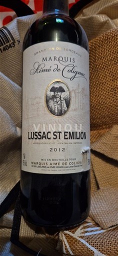 Bordeaux Lussac-Saint-Émilion Marquis Aimé de Colignac 2012