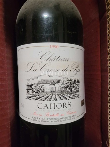 Sudoeste Cahors Château La Croze de Pys 1990