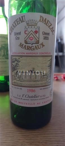 Burdeos Margaux Grand Cru Château Dauzac 1986
