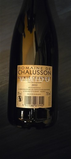 Vinos Rouge sec Domaine Chalusson 2022 Francia Valle del Loira Saumur-Champigny AOC