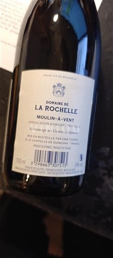 Beaujolais Moulin-à-vent Domaine La Rochelle Hommage au Comte de Sparre 2022