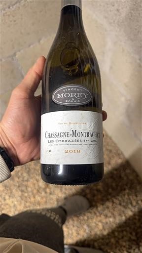 Borgoña Chassagne-Montrachet Premier Cru Vincent & Sophie Morey Les Embrazées 1er Cru 2018