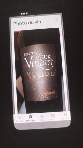 Bordeaux Saint-Émilion Château Vieux Verdot Authentik 2018