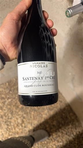 Burgundy Santenay Premier Cru Domaine Nicolas Grand Clos Rousseau 2023