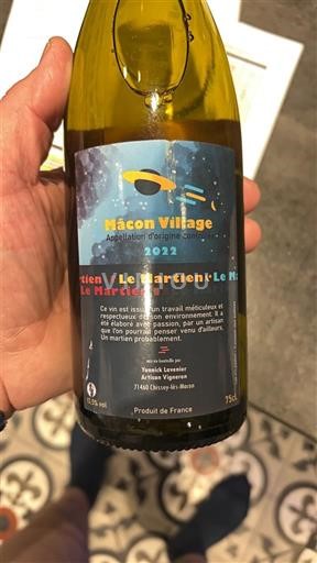 Wines Blanc sec Le Martien Yannick Lavenier 2022 France Burgundy Mâcon and Mâcon-Villages AOC