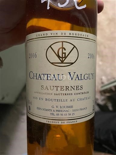 Bordeaux Sauternes Château Valguy 2006