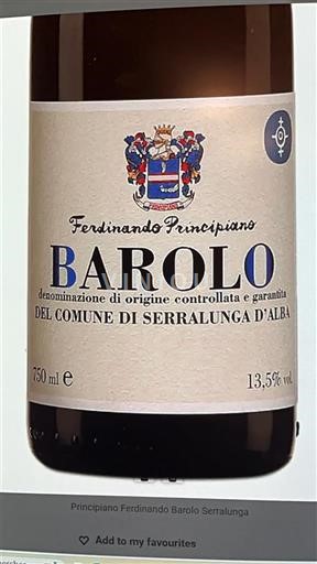 Piemonte Barolo Ferdinando Principiano Serralunga 2021