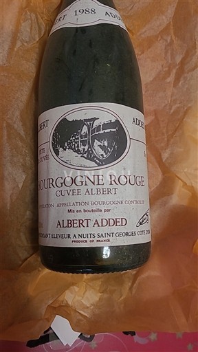 Vin Rouge sec Cuvée Albert Albert Added 1988 France Bourgogne AOC