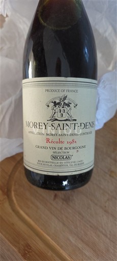 Wijnen Rouge sec Sélection Nicolas 1981 Frankrijk Bourgondië Morey-saint-denis AOC