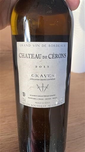 Wines Blanc sec Château Cérons 2011 France Bordeaux Graves AOC