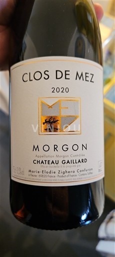 Beaujolais Morgon Clos de Mez Château Gaillard 2020