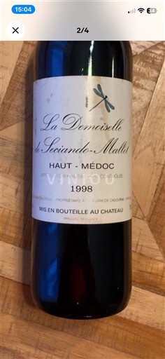 Bordeaux Haut-Médoc Sociando-Mallet La Demoiselle de Sociando-Mallet 1998