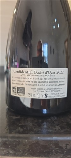 Thung lũng Rhône Duché d'Uzès Les Vignes de l'Arque Confidentiel 2022