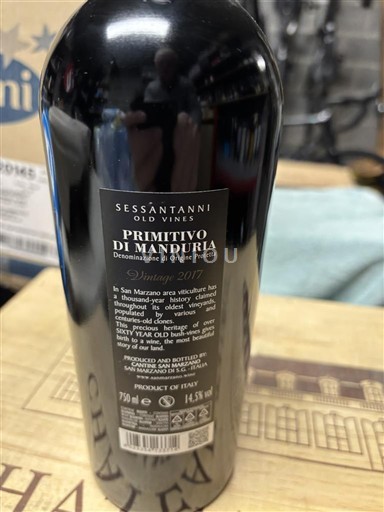 Puglia Primitivo di Manduria San Marzano Sessàntanni Old Vines 2017