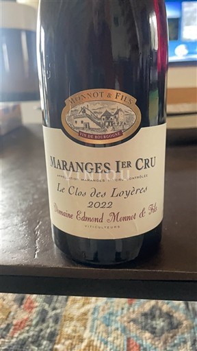 Bourgogne Maranges Premier Cru Domaine Edmond Monnot et Fils Le Clos des Loyères 2022