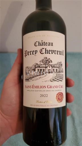 Bordeaux Saint-Émilion Grand Cru Grand Cru Château Perey Chevreuil 2022