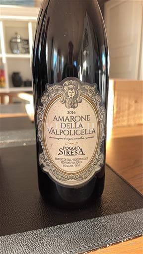 Benecija Amarone della Valpolicella Poggio Siresa 2016