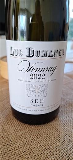 Loiredalen Vouvray Luc Dumange Le Sec 2022
