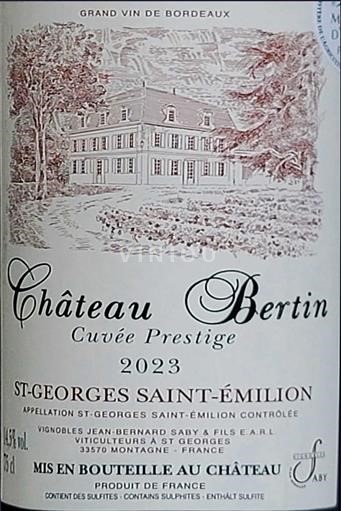 Bordeaux Saint-Georges-Saint-Émilion Château Bertin 2023