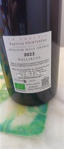 Loirevallei Reuilly La Pagerie Baptiste Pointereau Rulliacus 2023