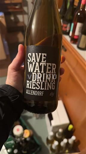 Rheingau Allendorf Save Water Drink Riesling 2019