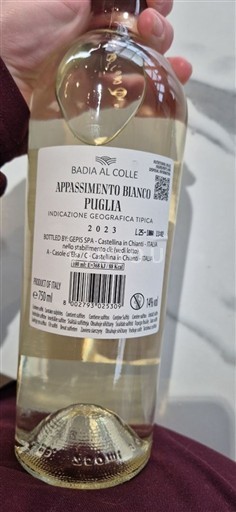 Apulia Wines Unspecified Badia al Colle Appassimento Bianco 2023