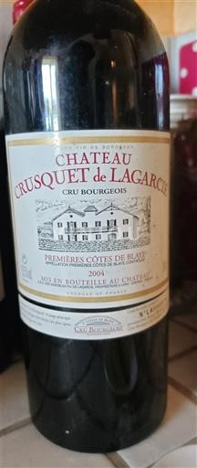 Bordeaux Côtes de Blaye Château Crusquet de Lagarcie 2004