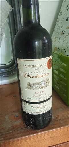 Tây Nam Cahors Château Bladinières La Préférence 2010