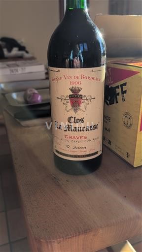 Wines Rouge sec Clos La Maurasse 1996 France Bordeaux Graves AOC