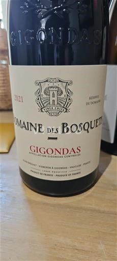Wines Rouge sec Réserve du Domaine Domaine S Bosquets 2021 France Rhône Valley Gigondas AOC