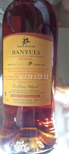 Roussillon Banyuls Terres des Templiers Reders Senza annata