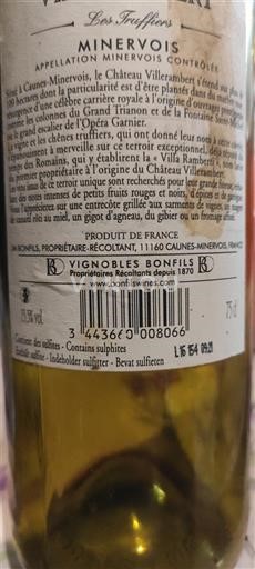 Langvedok Minervois Château Villerambert Les Truffiers 2014