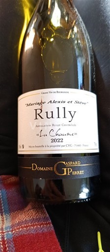 Bourgogne Rully Domaine Gaspard Perret Mariage Alexis et Steve La Chaume 2022