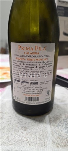 Calabria Không được chỉ định Tenuta Iuzzolini Prima Fila 2021