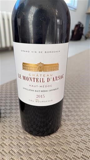 Wines Rouge sec Château Le Monteil d'Arsac 2015 France Bordeaux Haut-Médoc AOC