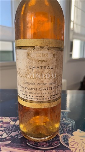 Bordeaux Sauternes Premier Cru Château Clos Haut-Peyraguey 1992