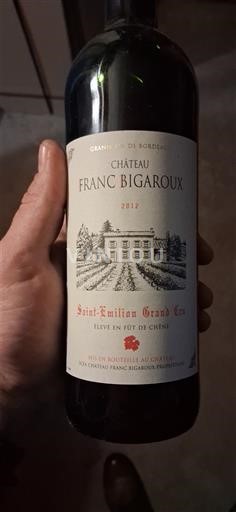 Bordeaux Saint-Émilion Grand Cru Grand Cru Château Franc Bigaroux 2012