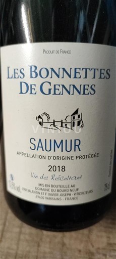 Valle della Loira Saumur Domaine Bourg Neuf Les Bonnettes de Gennes 2018