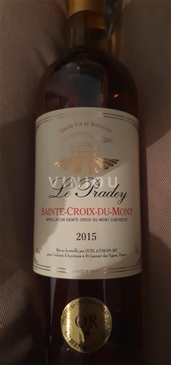 Bordeaux Sainte-Croix-Du-Mont Le Pradey 2015