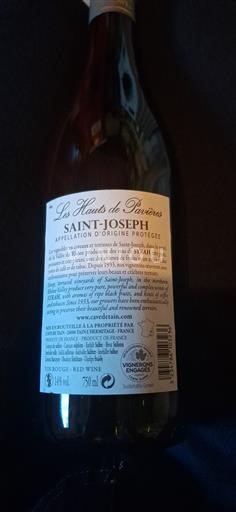 Rhône Valley Saint Joseph Les Hauts de Pavières 2018