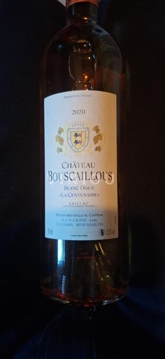 Tây Nam Gaillac Château Bouscaillous Blanc Doux La Centenaire 2020