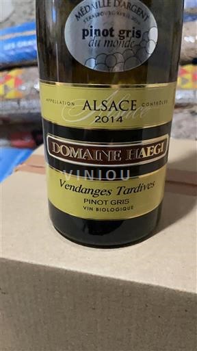 Alsacia Vendanges Tardives Domaine Haegi Vendanges Tardives 2014