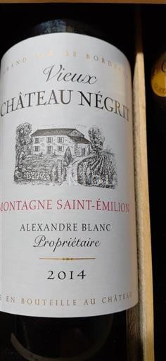 Bordeaux Montagne-saint-émilion Château Vieux Château Negrit 2014