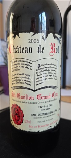 Bordeaux Saint-Émilion Grand Cru Grand Cru Château Rol 2006