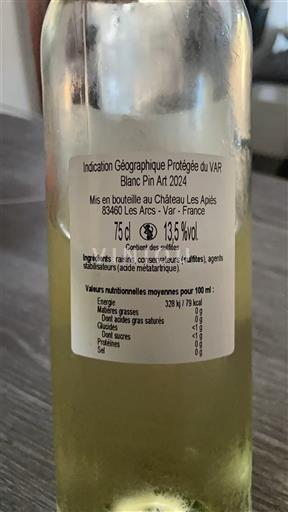 Provenza, bassa valle del Rodano, Corsica Var Château Les Apiés Blanc Pin Art 2024