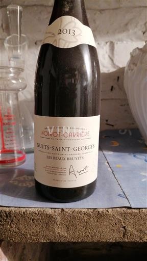Viinit Rouge sec Les Beaux Bruyets Noirot-Carrière 2013 Ranska Burgundi Nuits-saint-georges AOC